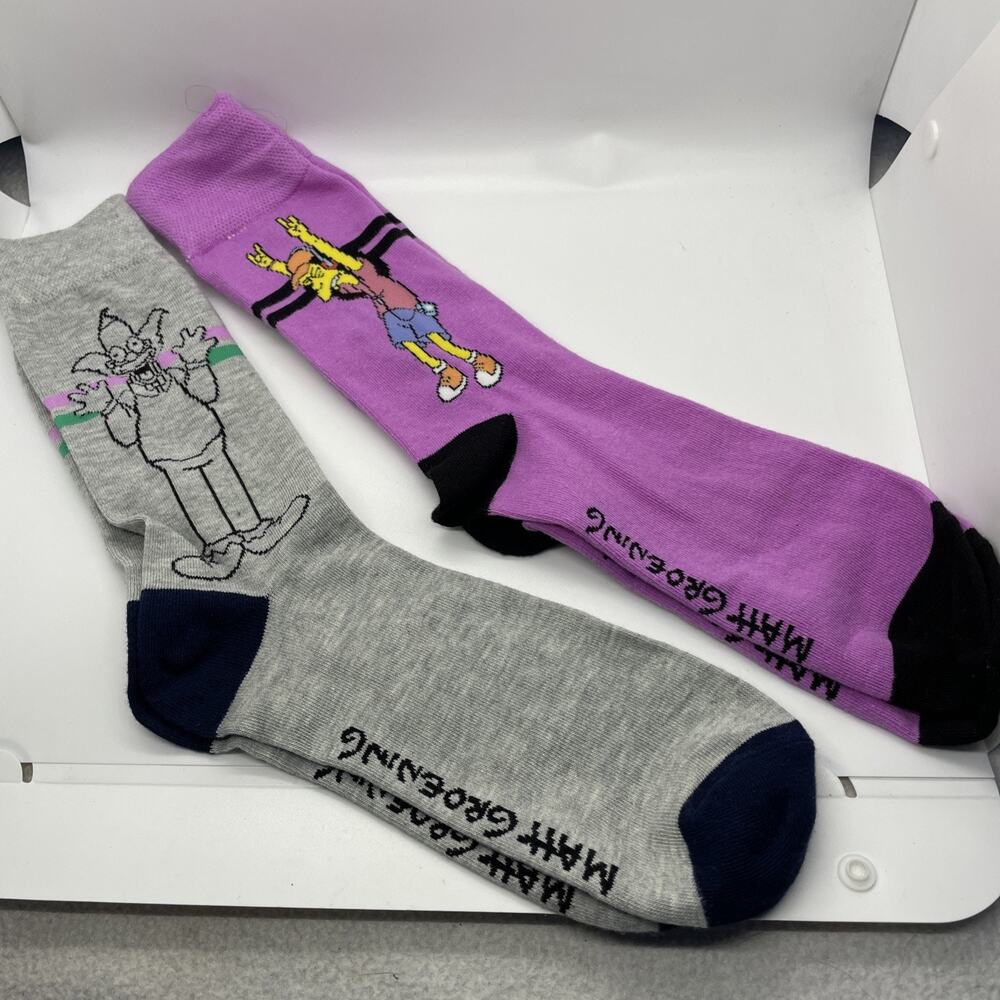 Set Of New Simpsons Socks: Otto Man And Krusty The Clown